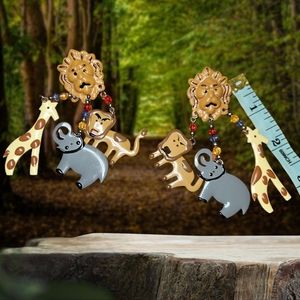 3" Enameled Jungle Earrings Need to Peak So Fun